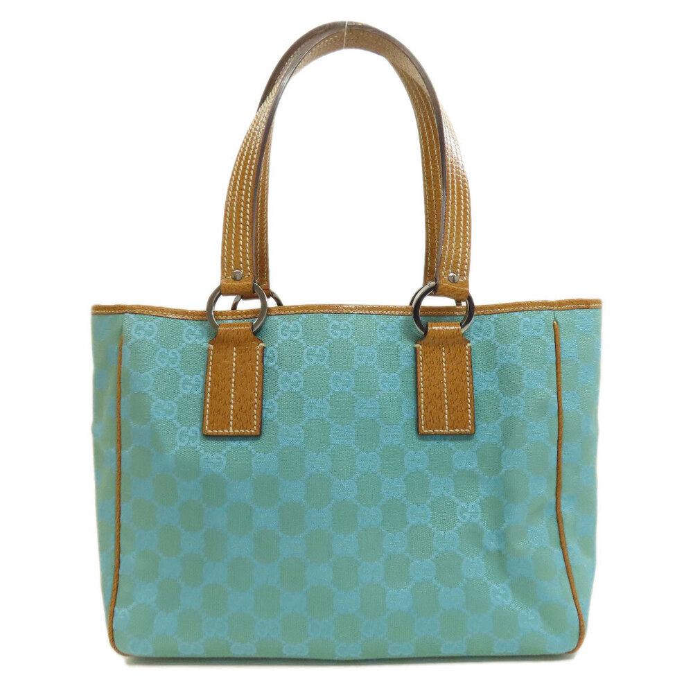 Gucci GG canvas tote bag light blue brown leather - Picture 2 of 11